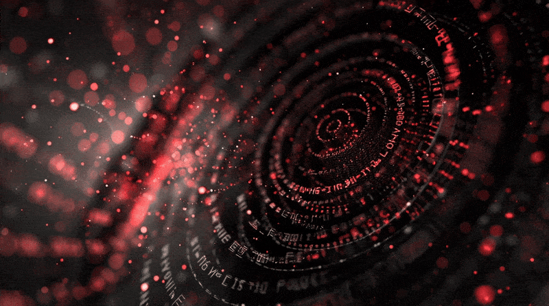 Abstract systems diagram showing a probabilistic language model drifting away from equilibrium, fragmented text tokens spiraling outward, no central attractor, entropy increasing over time, dark academic tone, monochrome with subtle red instability highlights, mathematical aesthetic, non-human, no faces, no characters, high-detail, conceptual scientific illustration