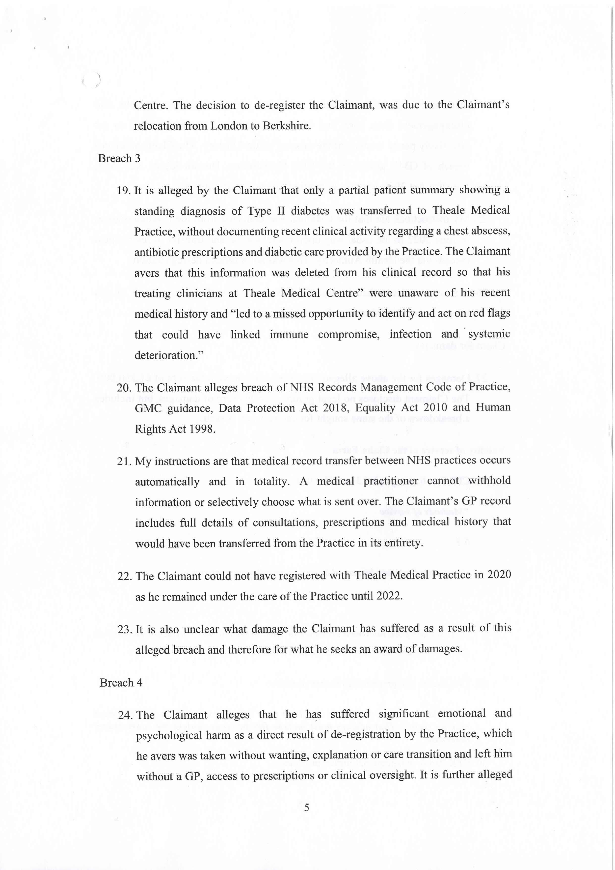 EX07	Witness Statement supporting N244 / N244-p5-witness-statement.jpeg / Evidential narrative advanced absent any verified statement of case